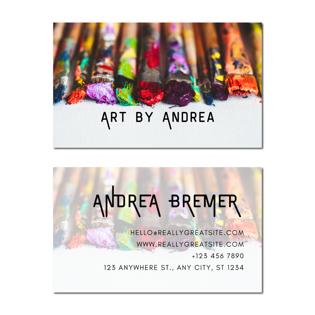 Paint Brush Artist - Business Card Template - Two Side
