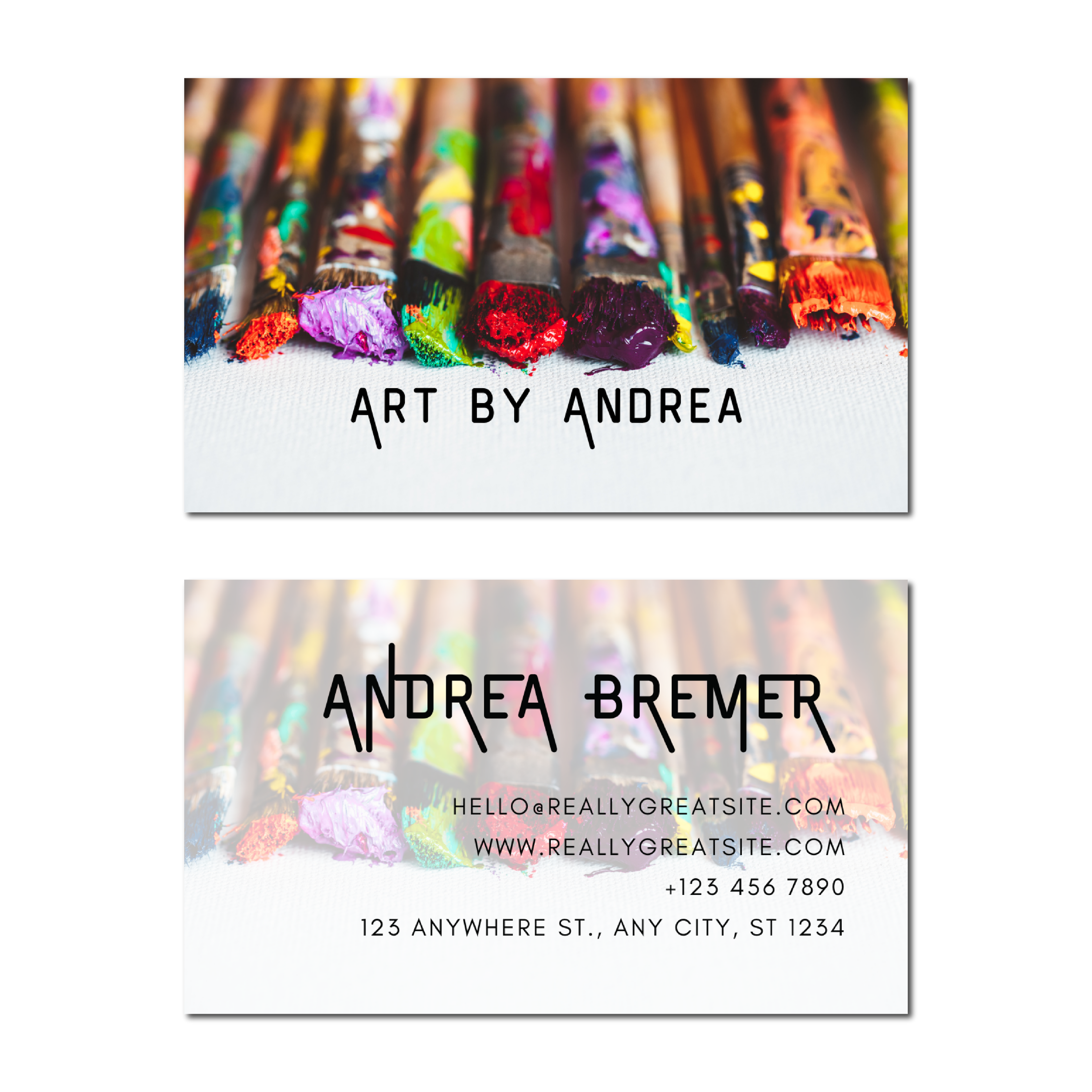 Paint Brush Artist - Business Card Template - Two Side