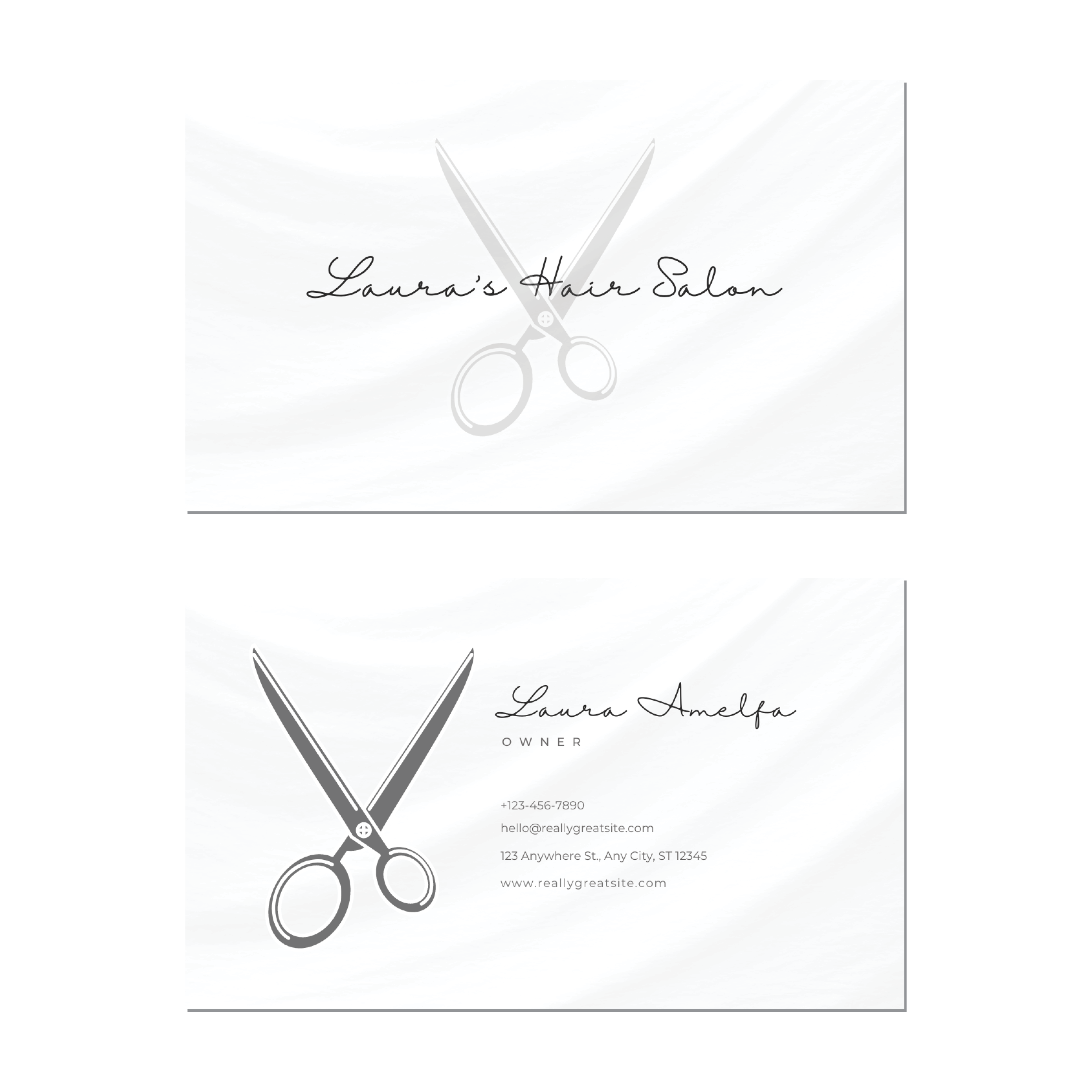 Minimal Hairstylist - Business Card Template - Two Side