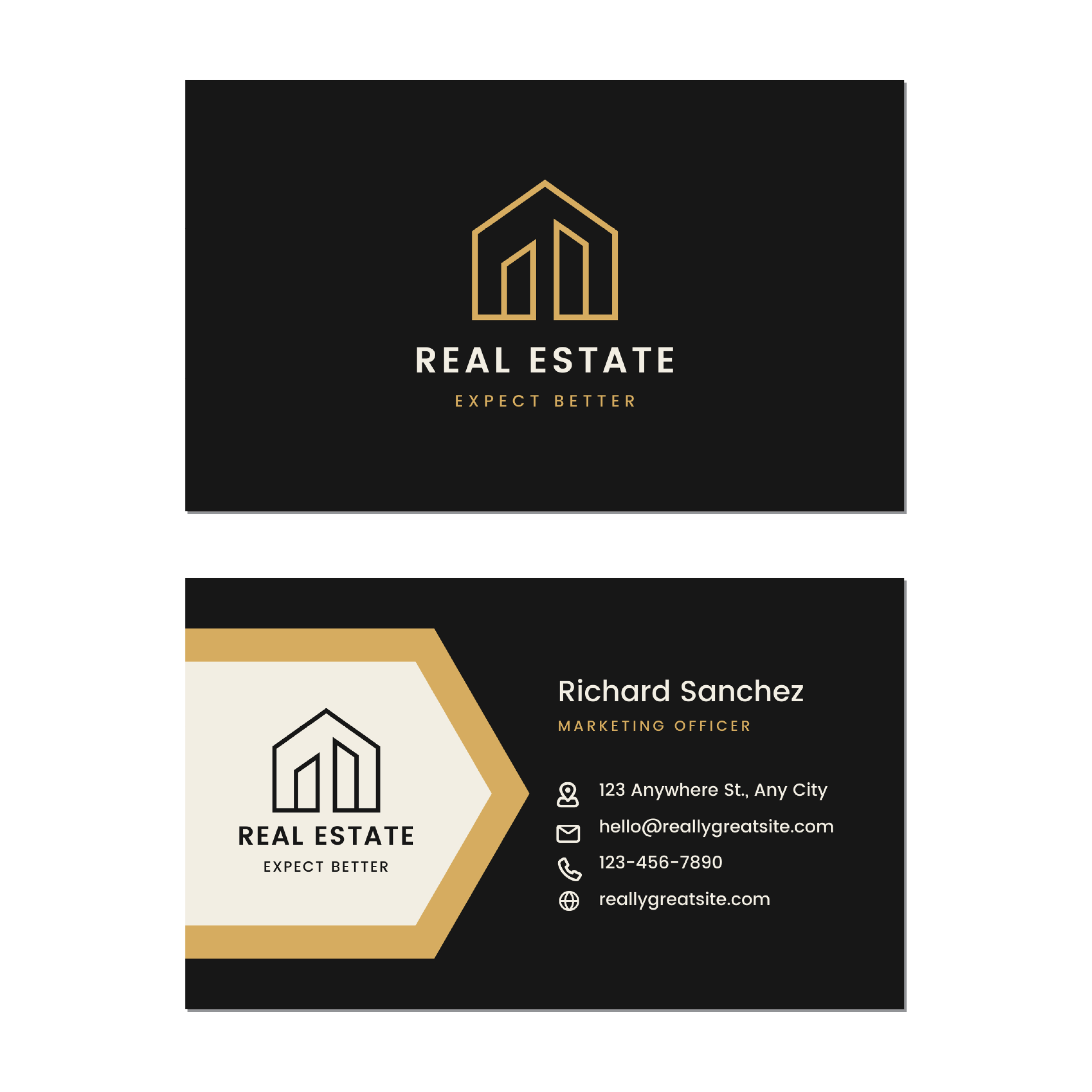 Arrow House Realtor - Business Card Template - Two Side