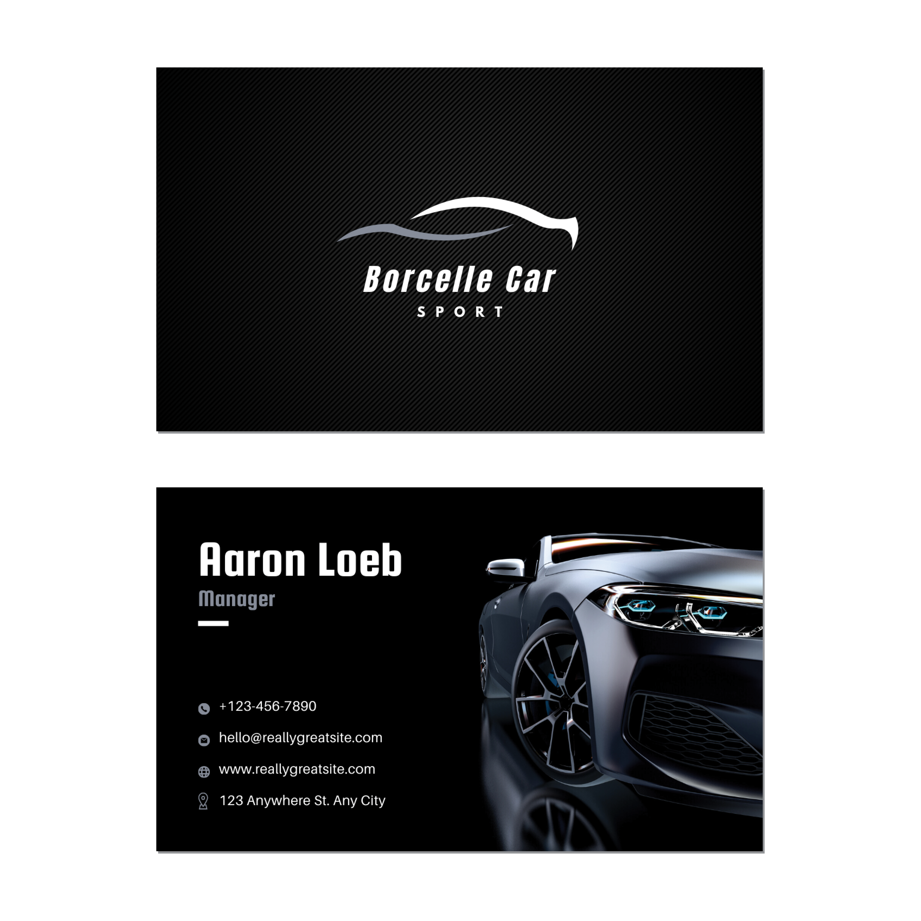 Sleek Car - Business Card Template - Two Side