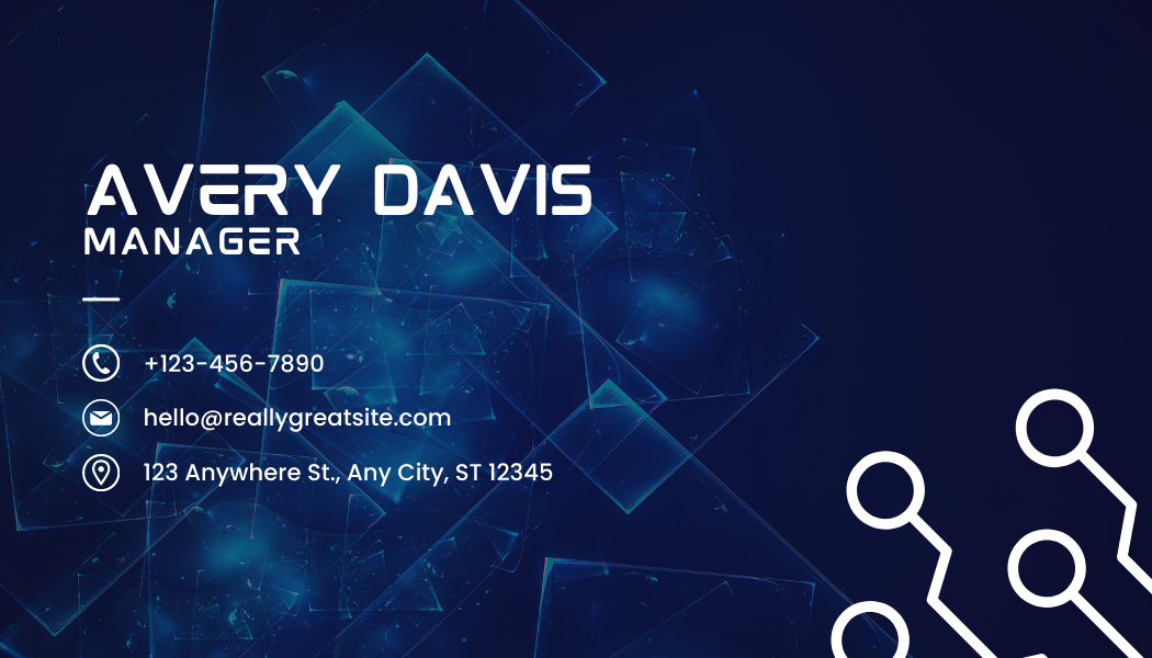 Blue Tech - Business Card Template - One Side