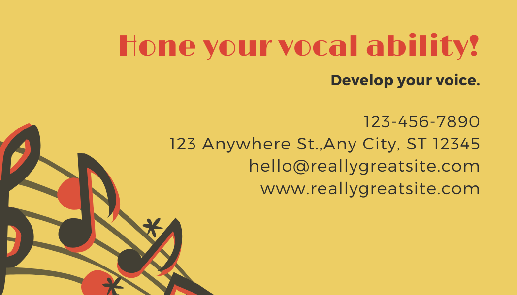 Retro Music - Business Card Template - One Side