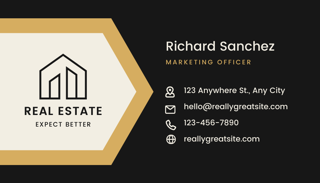 Arrow House Realtor - Business Card Template - One Side