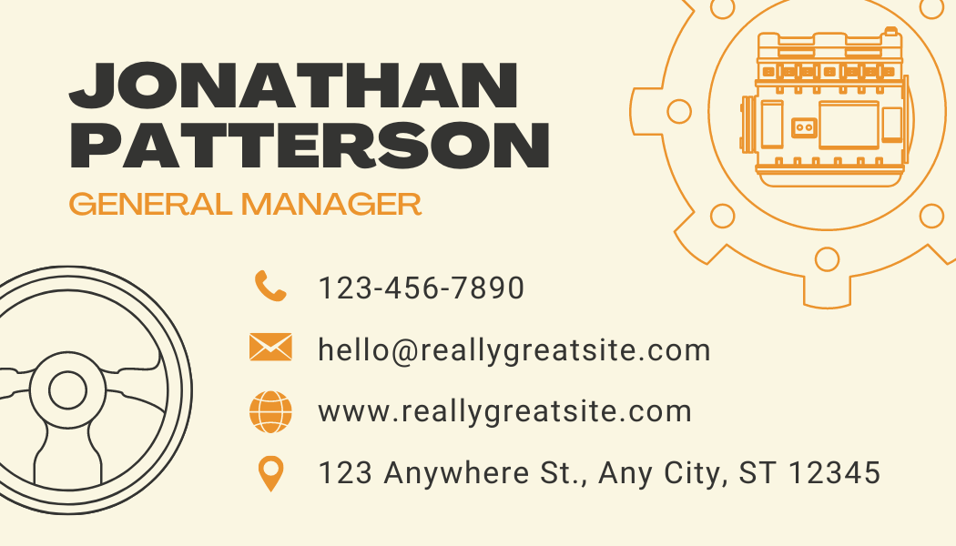 Icon Auto - Business Card Template - One Side