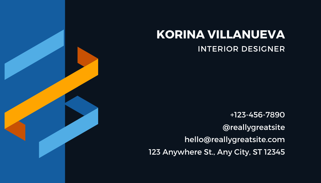 Blue Orange DNA - Business Card Template - One Side