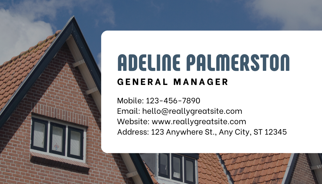 House Photo - Business Card Template - One Side