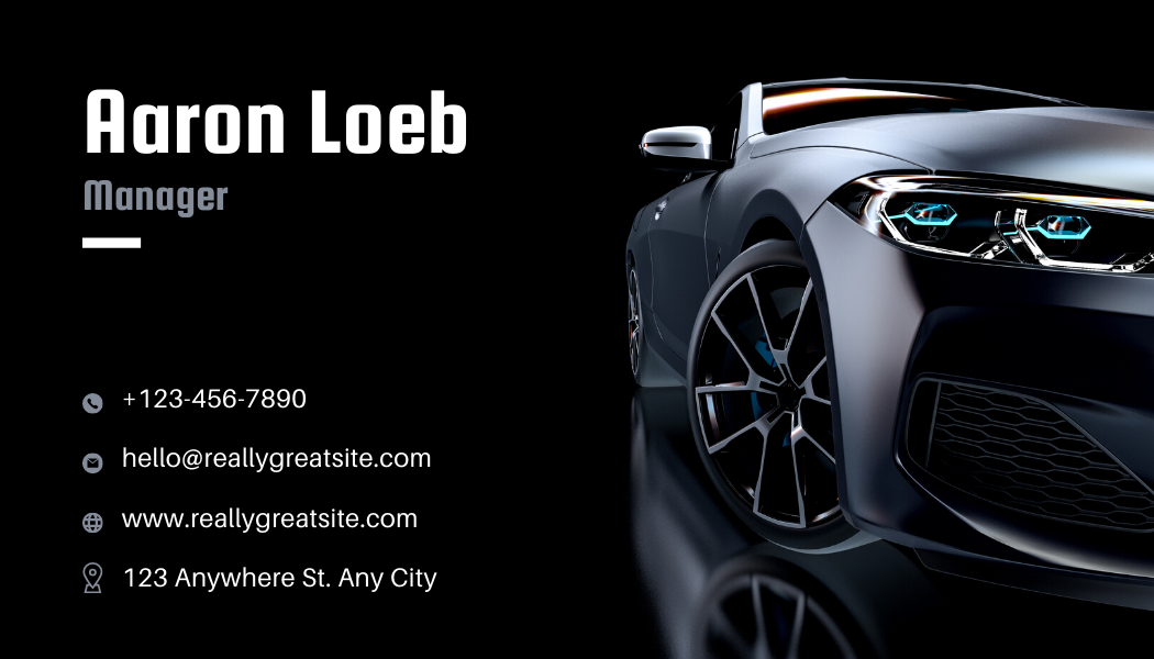 Sleek Car - Business Card Template - One Side
