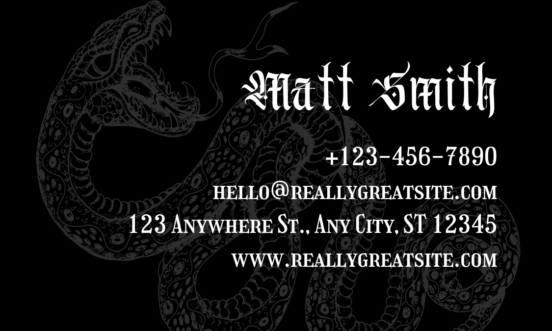 Tattoo Business Card