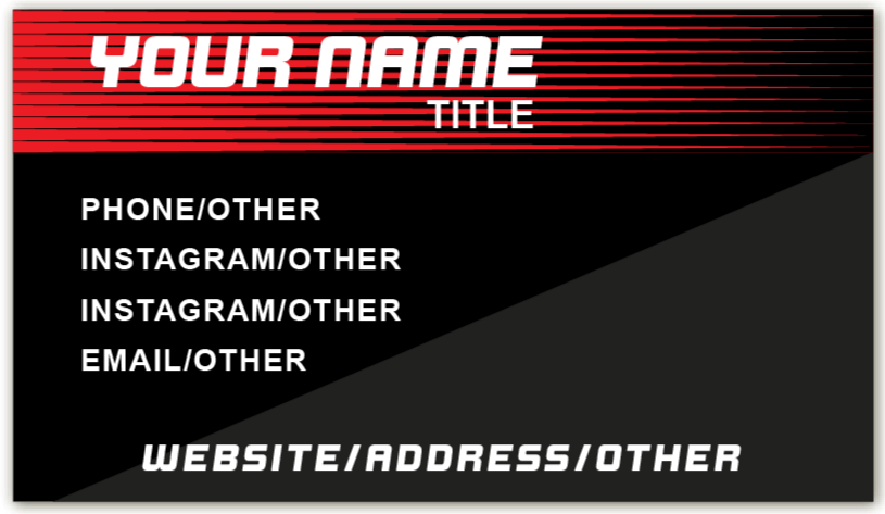 Red Racer - Business Card Template - One Side