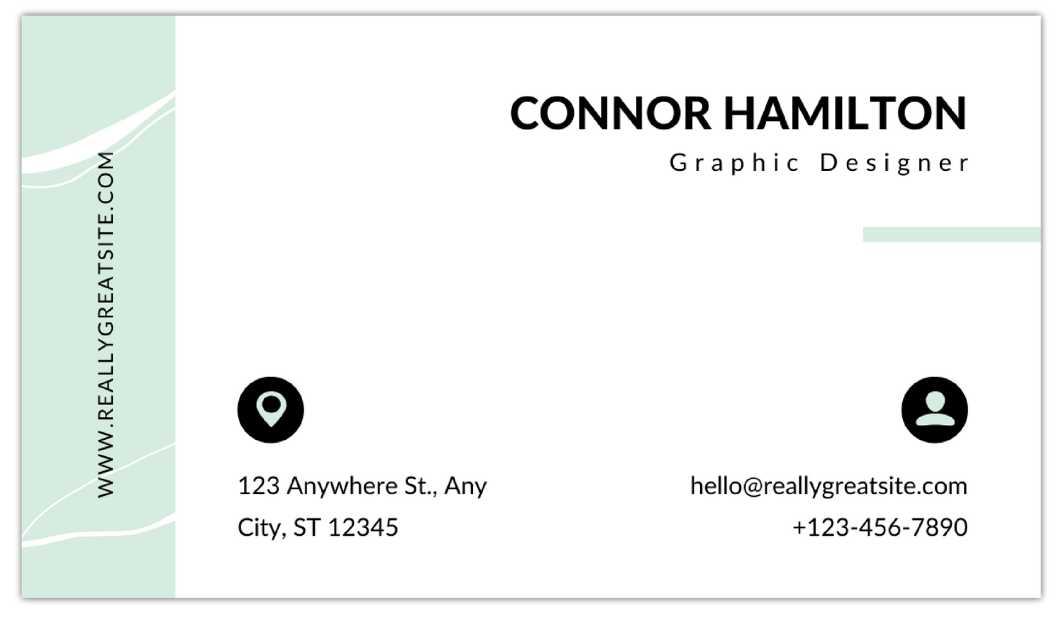 Seafoam Generic - Business Card Template - One Side