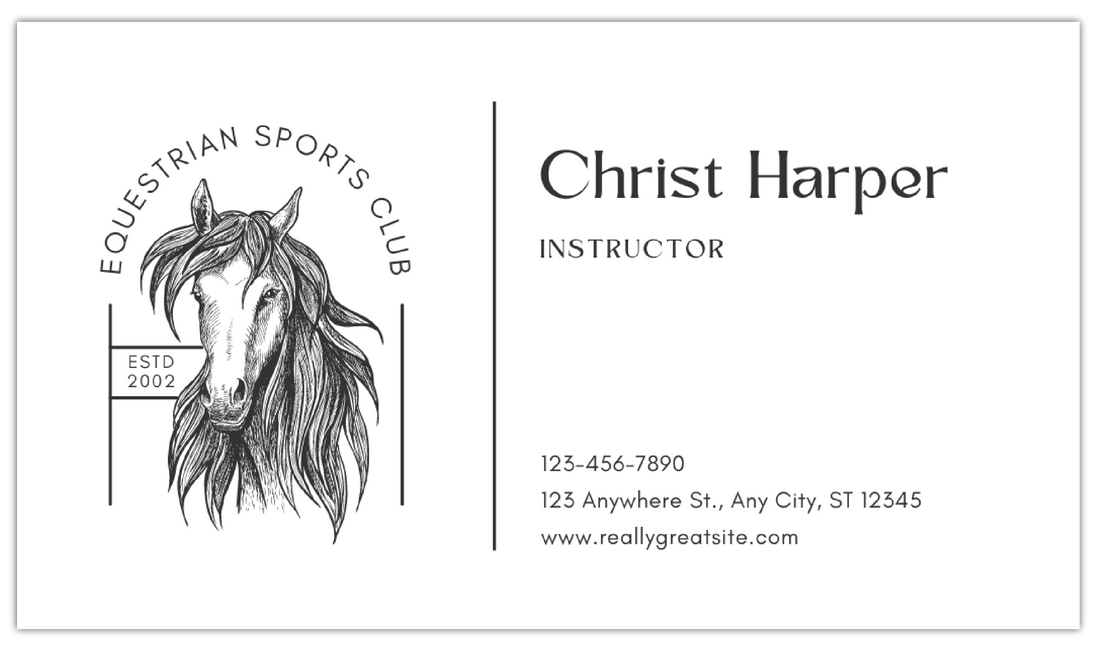 Equine - Business Card Template - One Side