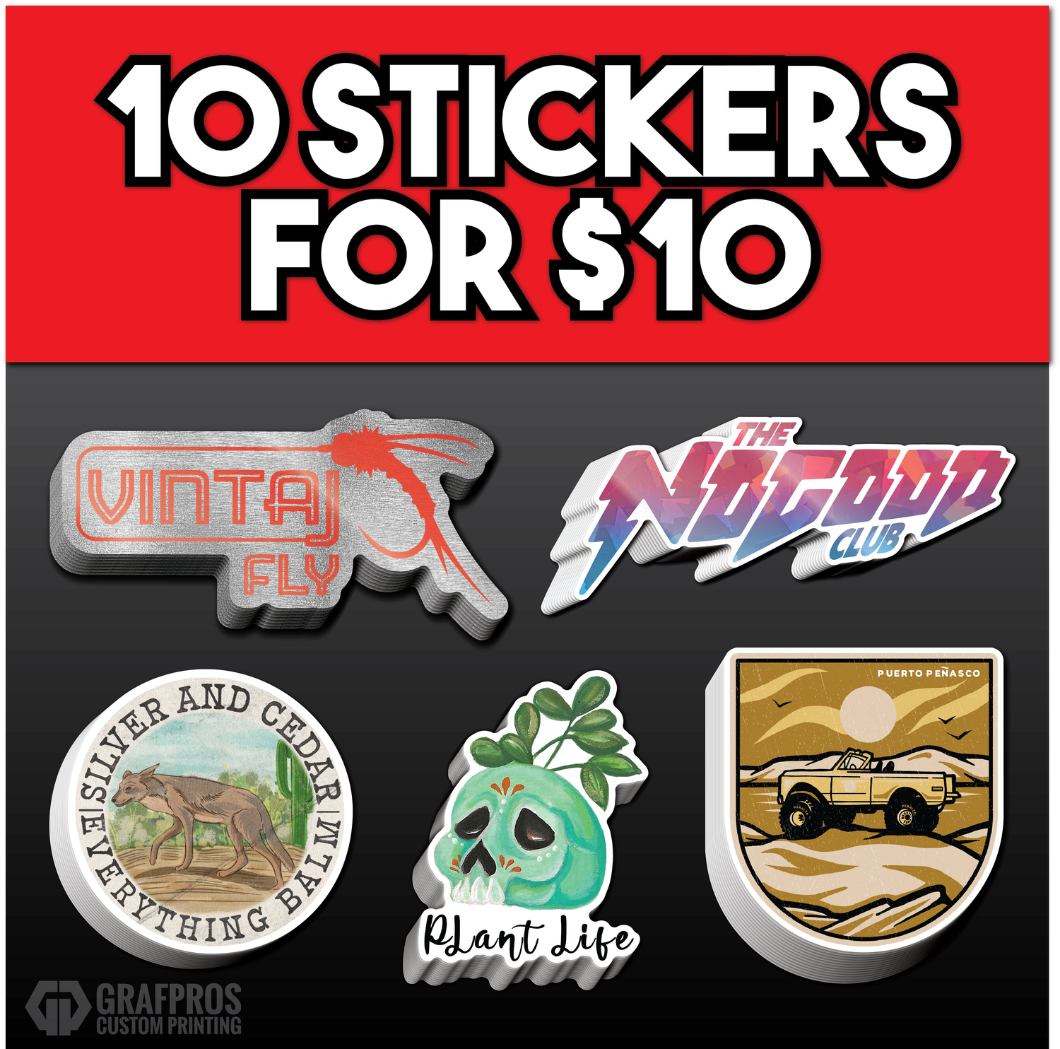 10 Stickers For $10