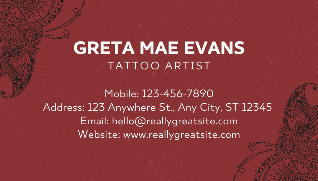 Mandala - Business Card Template - One Side