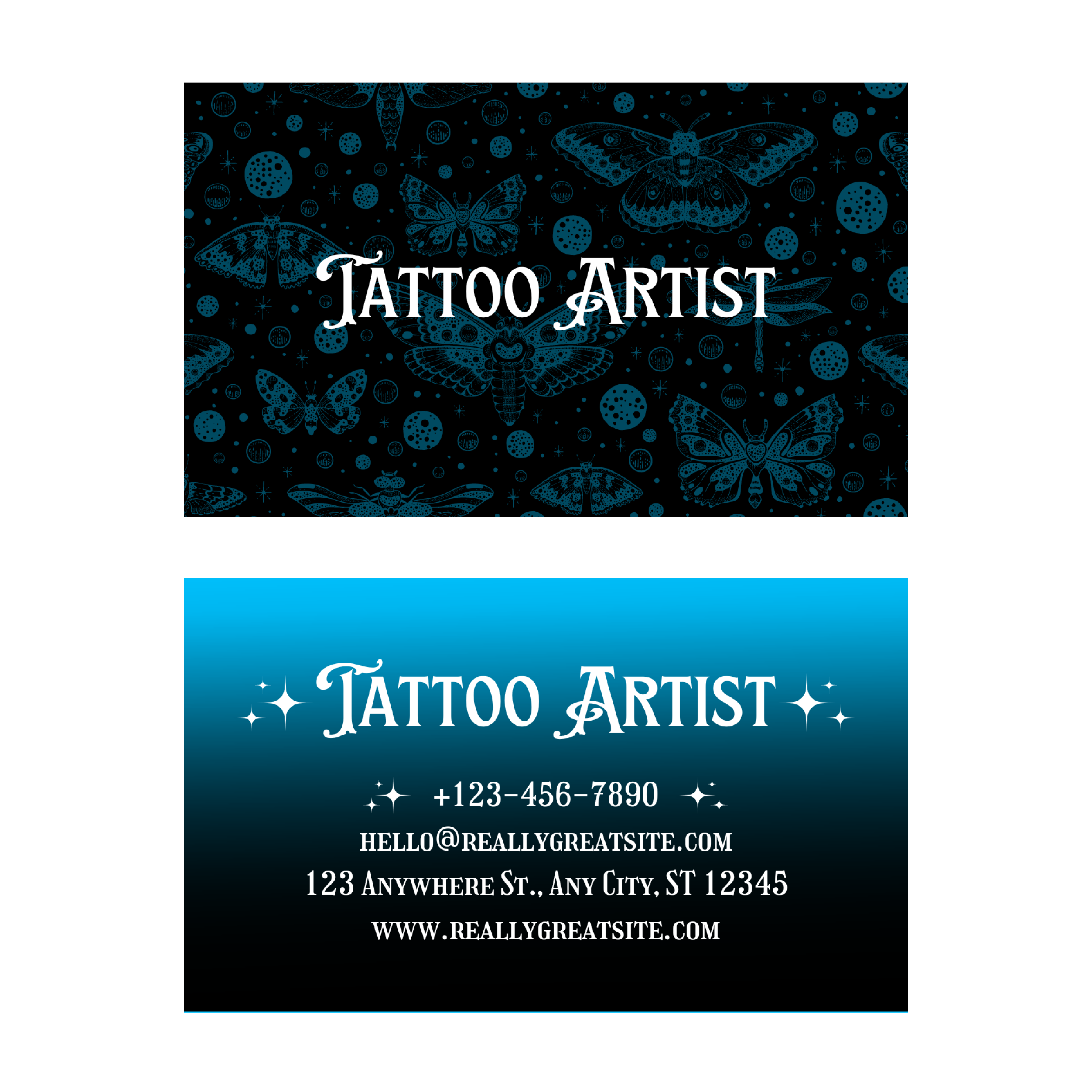 Amazon.com: Tattooist Tattoo Artist Studio Piercing Personalized Business  Cards : Clothing, Shoes & Jewelry