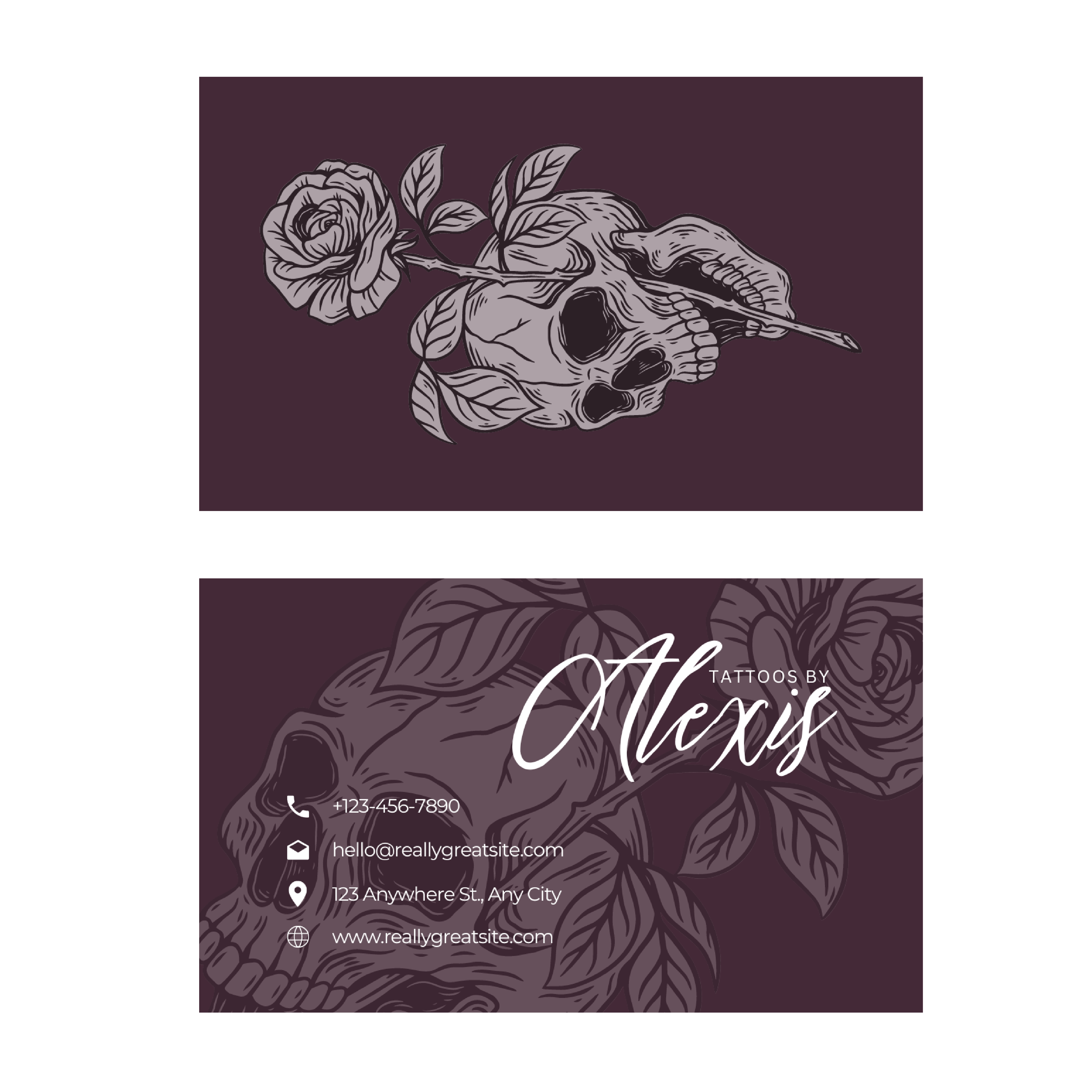 Tattoo Artist business card or horizontal template design in front and back  view. Stock Vector | Adobe Stock