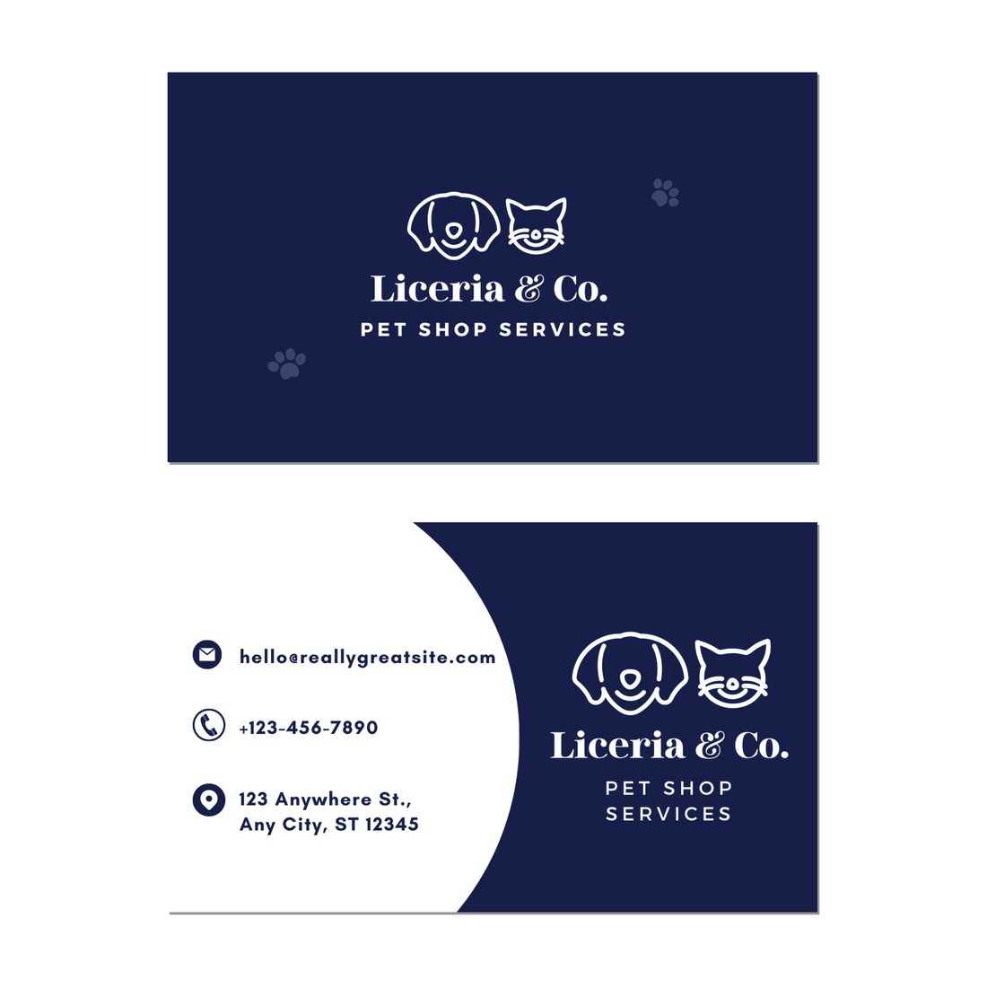 Pet Care - Business Card Template - Two Side