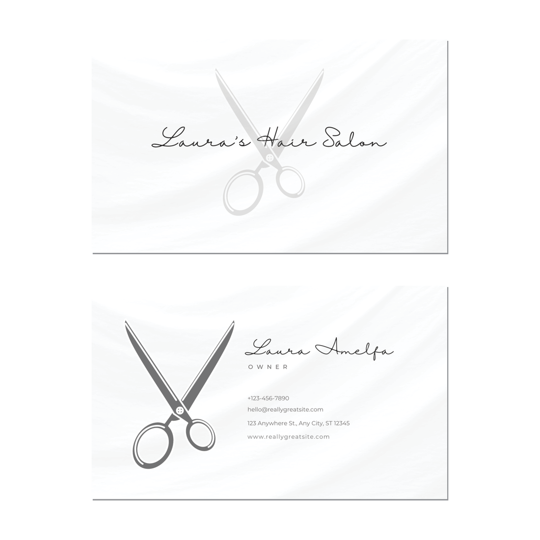Minimal Hairstylist - Business Card Template - Two Side
