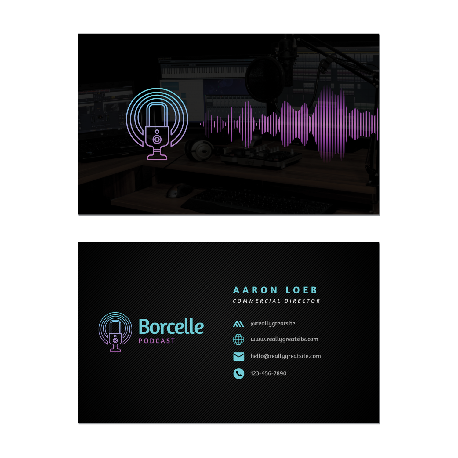 Galaxy Podcast - Business Card Template - Two Side