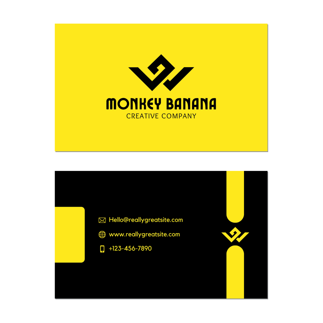 Minimal Yellow - Business Card Template - Two Side