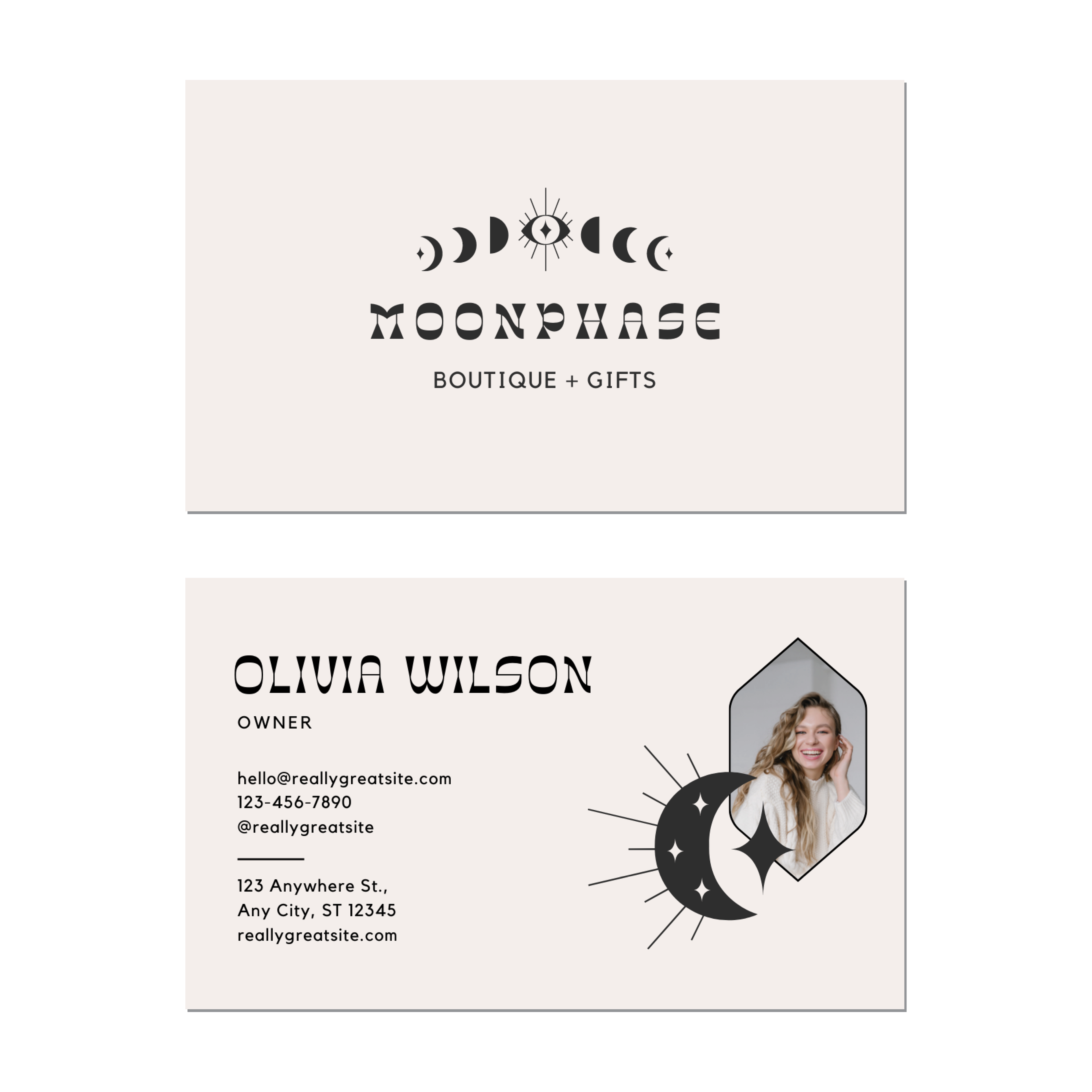 Moonphase Boutique - Business Card Template - Two Side