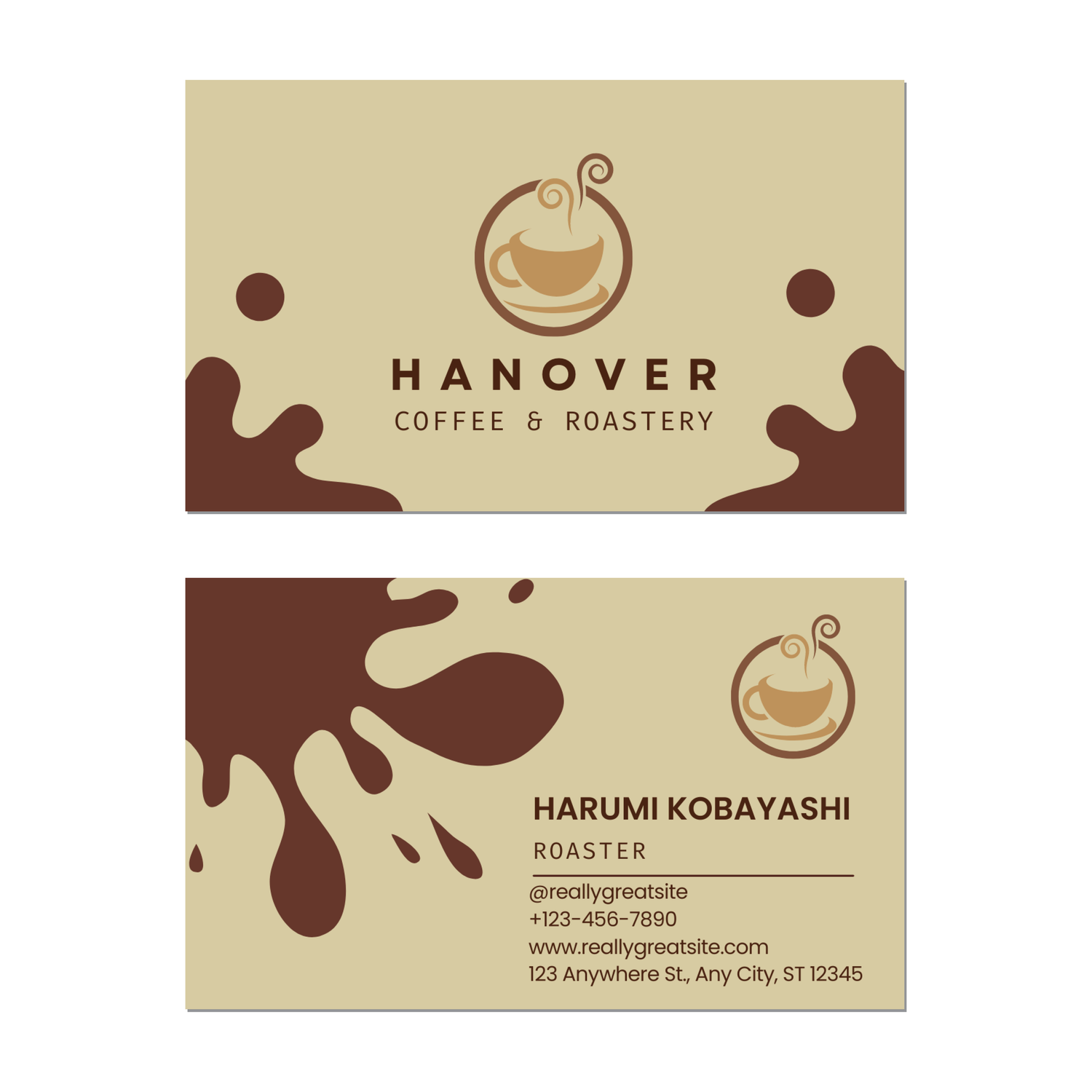 Coffee Shop - Business Card Template - Two Side