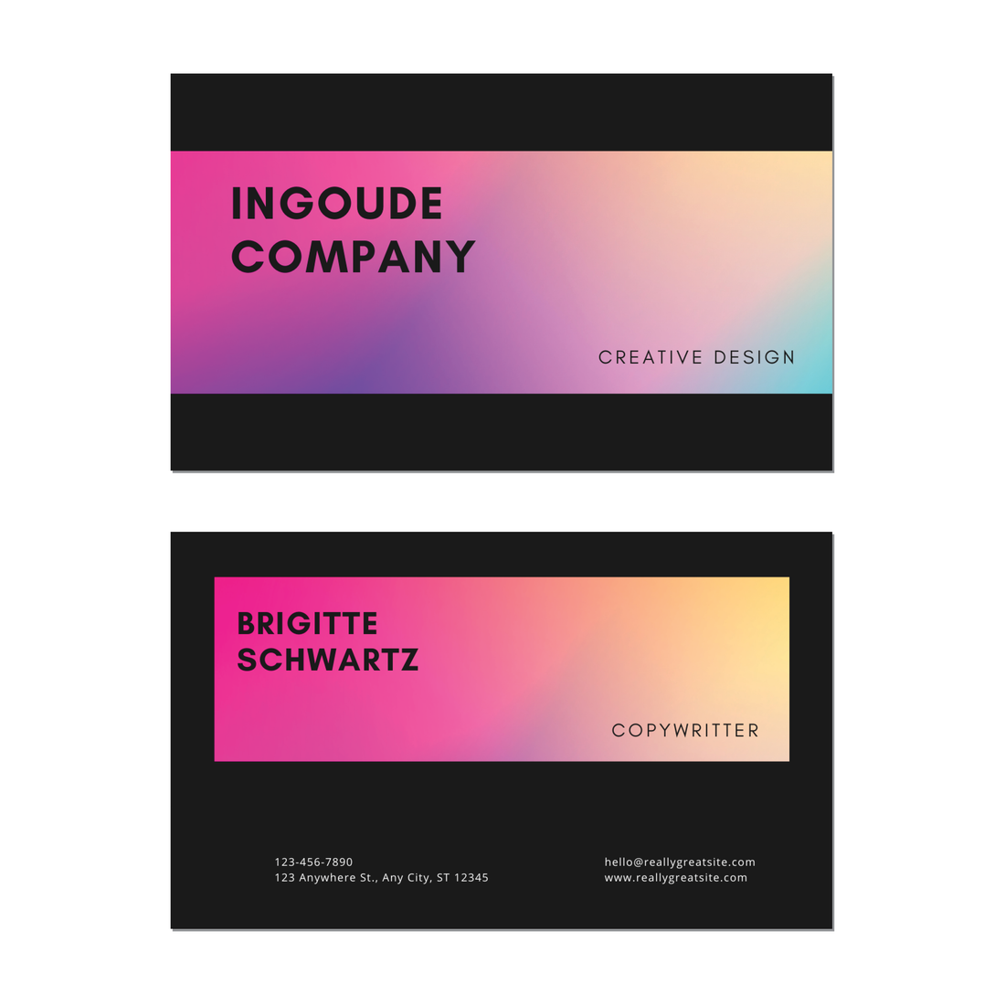 Hologram Simple - Business Card Template - Two Side