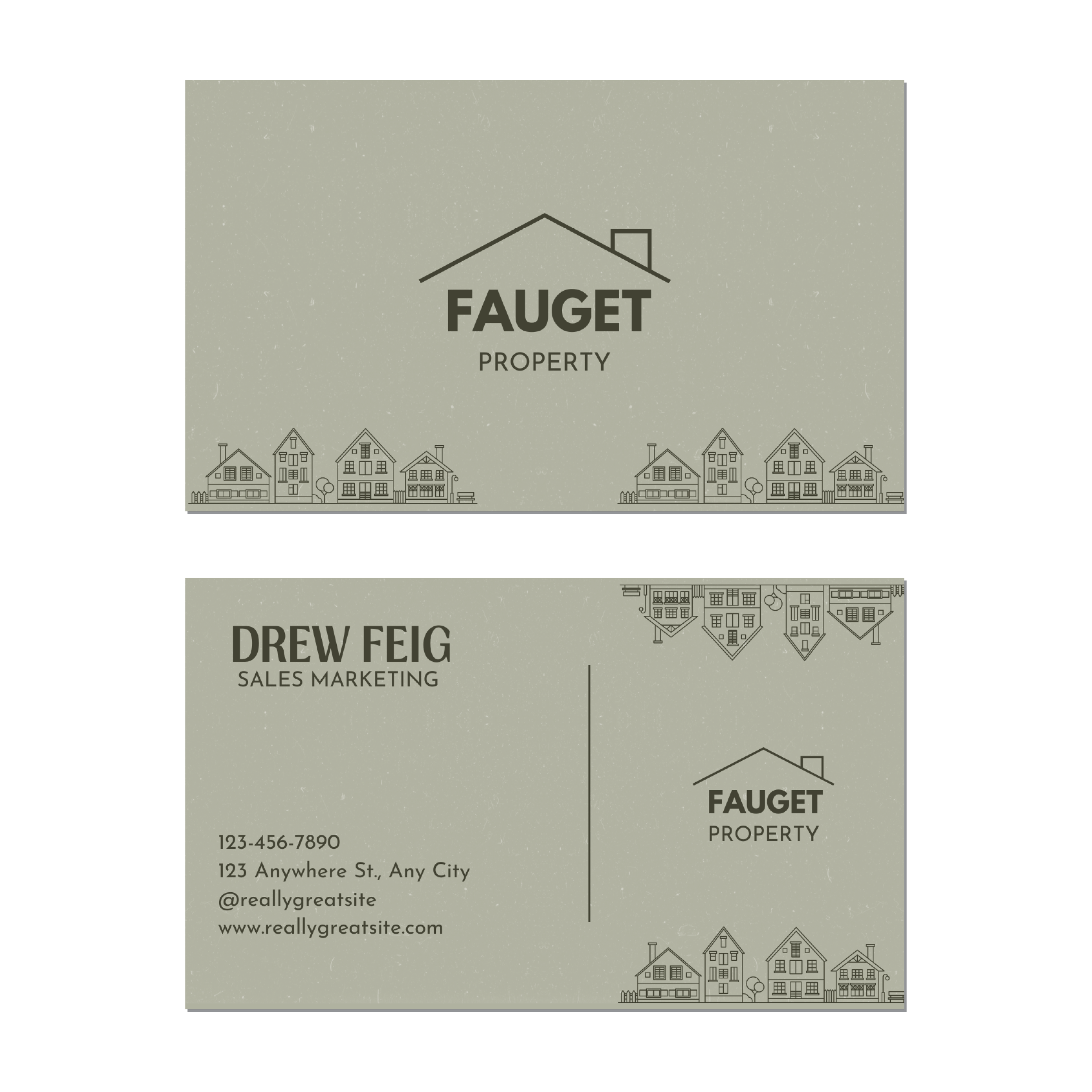 House Realtor - Business Card Template - Two Side