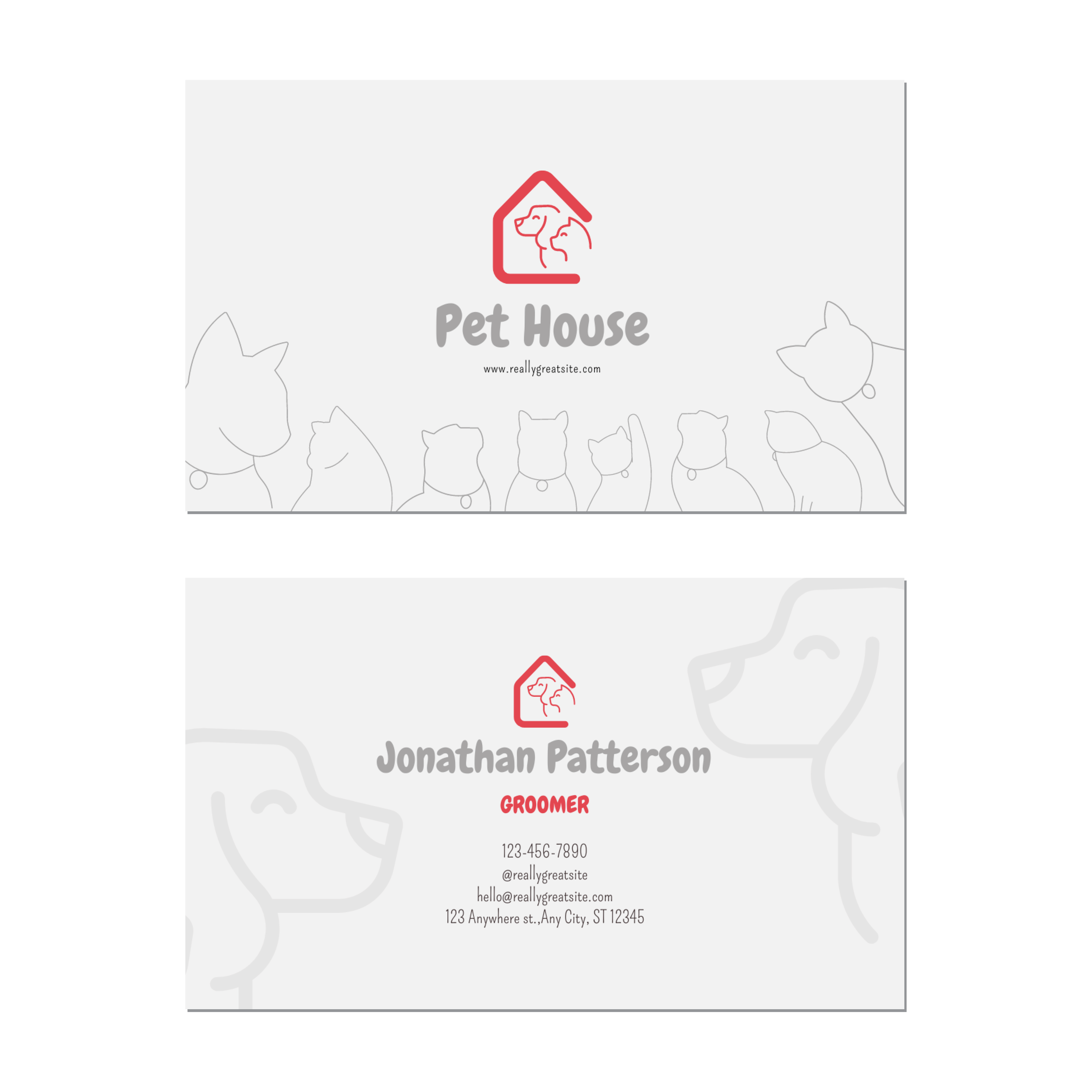Groomer - Business Card Template - Two Side