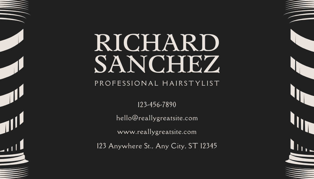 Old Time Barber - Business Card Template - One Side