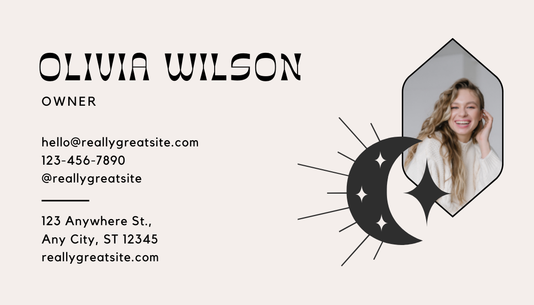Moonphase Boutique - Business Card Template - One Side