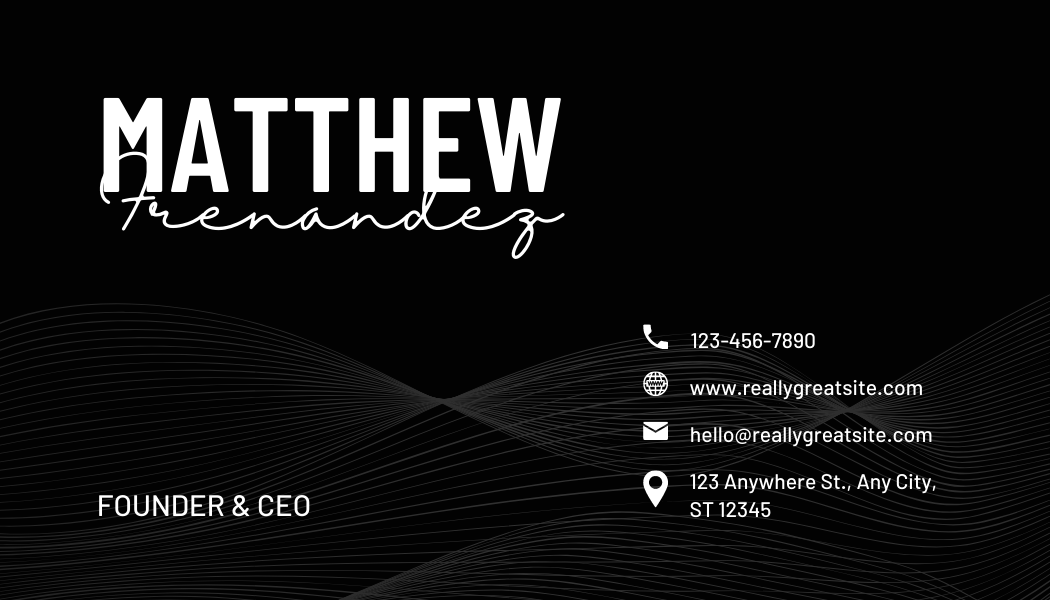 Minimal Black & White- Business Card Template - One Side