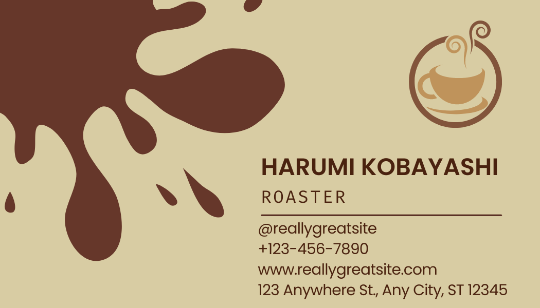 Coffee Shop - Business Card Template - One Side