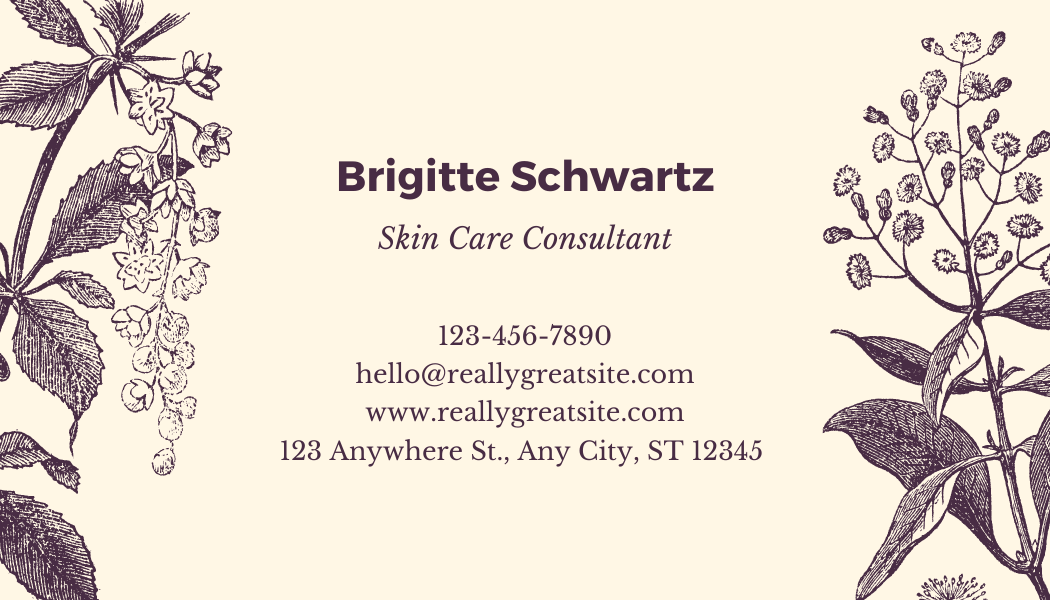 Floral Spa - Business Card Template - One Side