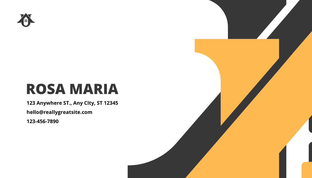 Yellow Black Realtor - Business Card Template - One Side