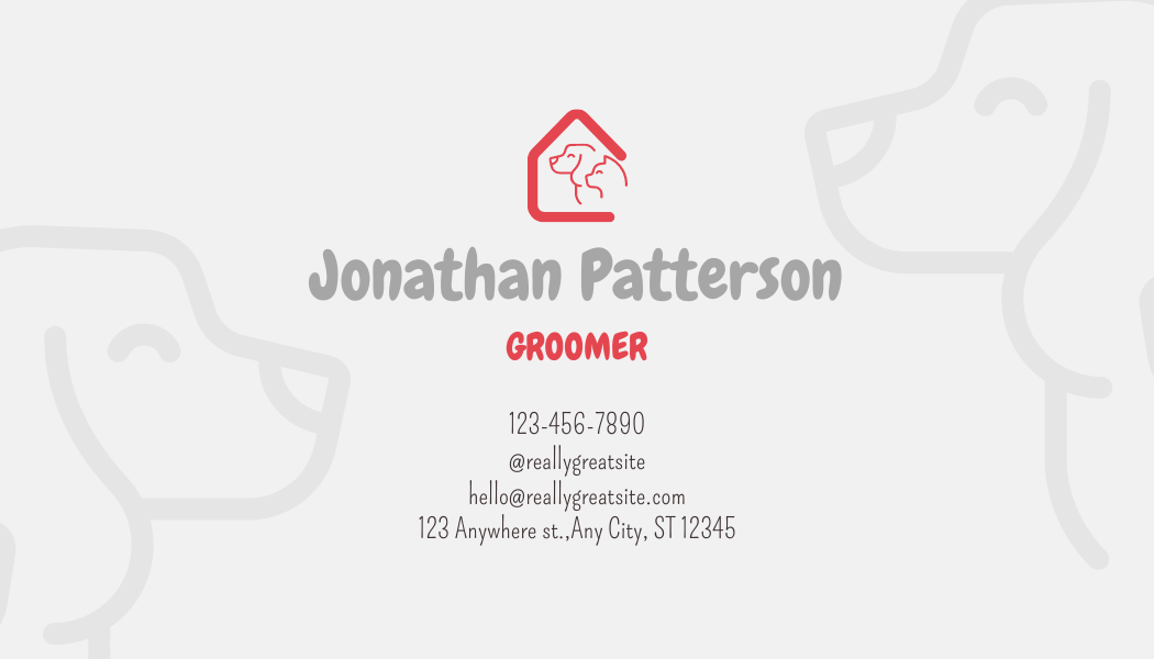 Groomer - Business Card Template - One Side