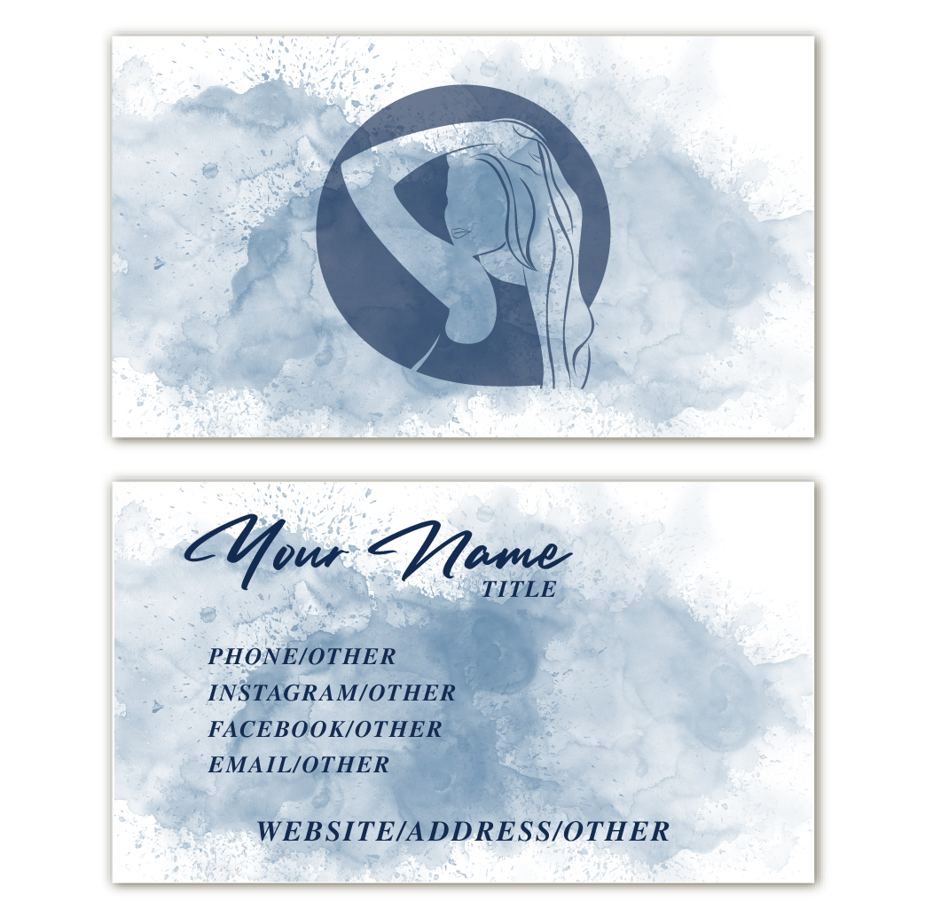 Watercolor Beauty - Business Card Template - Two Side