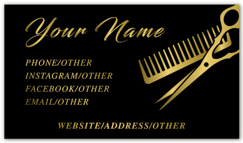 Gold Barber - Business Card Template - One Side