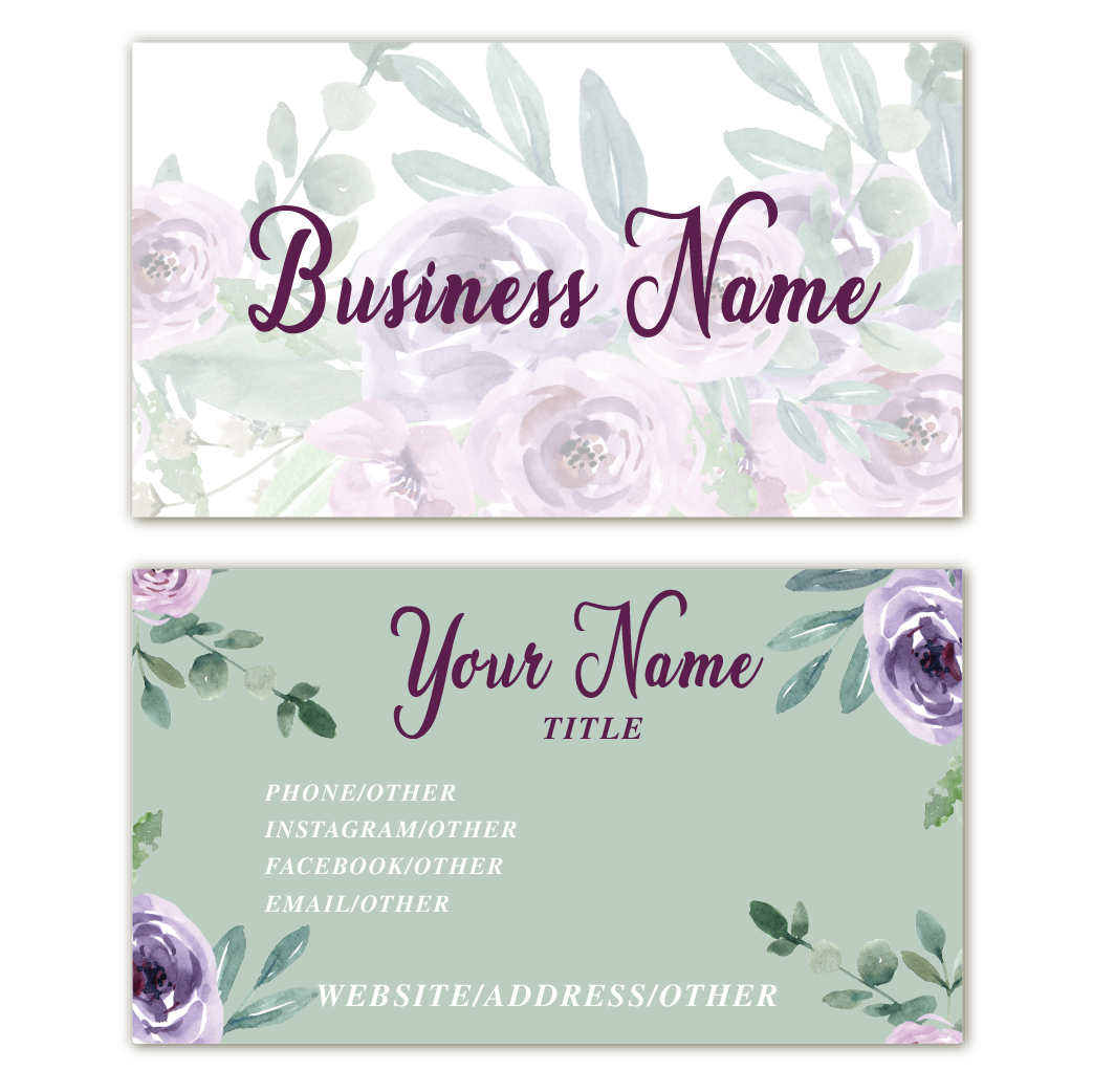 Floral - Business Card Template - Two Side