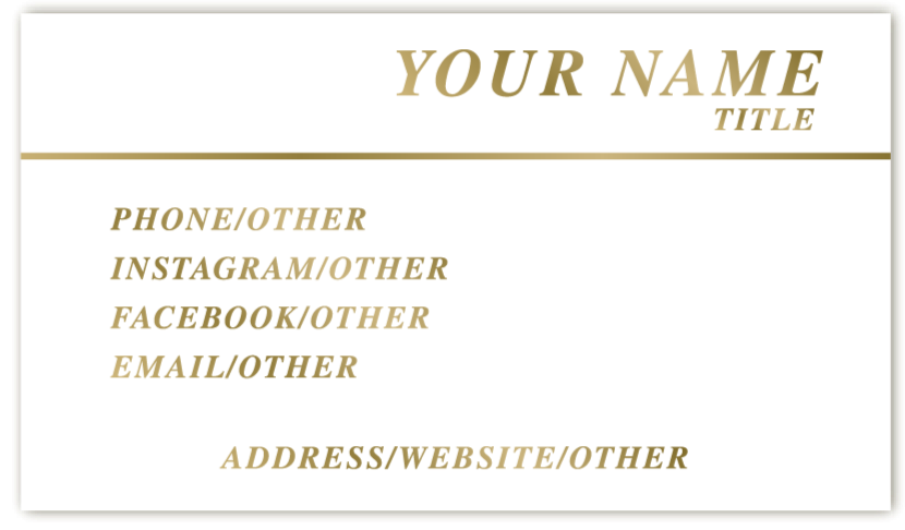 Gold Minimal - Business Card Template - One Side