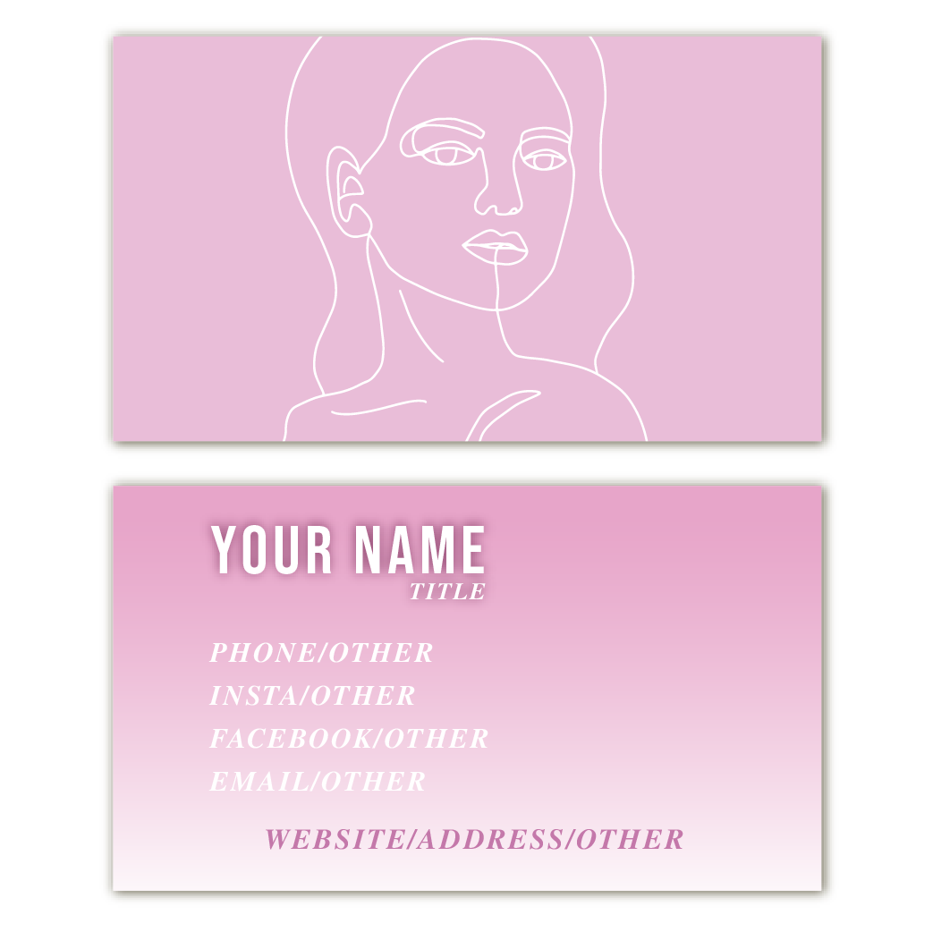 Pink Beauty - Business Card Template - Two Side