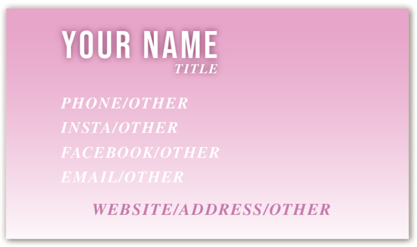 Pink Beauty - Business Card Template - One Side
