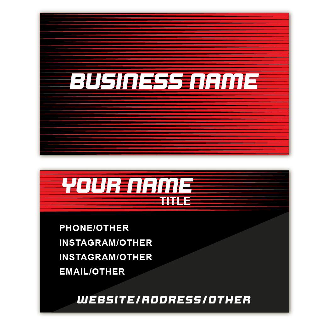 Red Racer - Business Card Template - Two Side