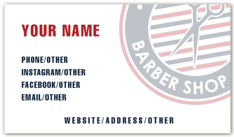 Barber Classic - Business Card Template - One Side