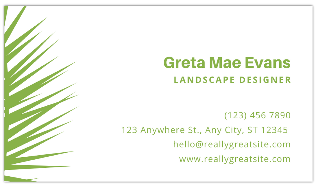 Lawn Care Grass - Business Card Template - One Side