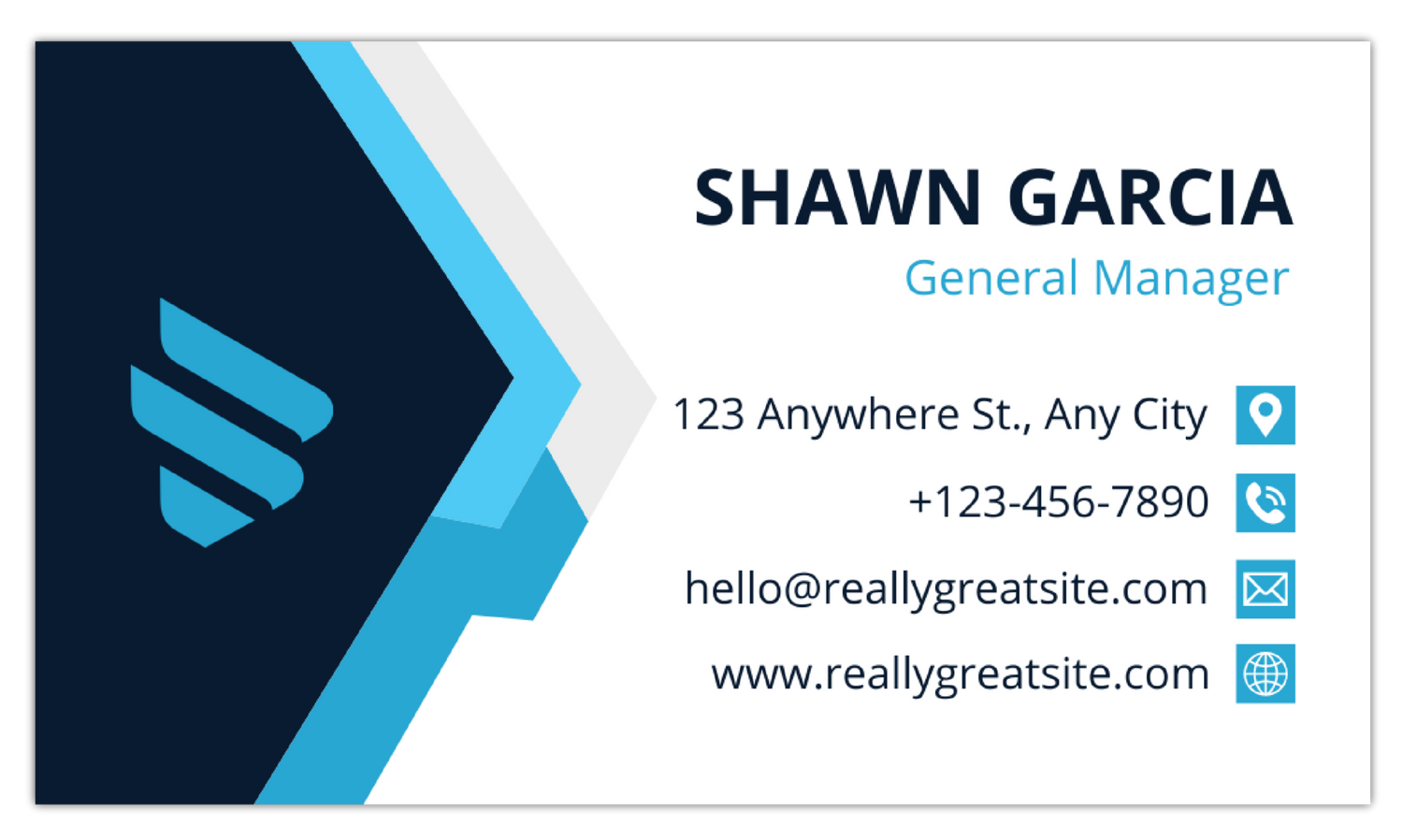 Blue Generic - Business Card Template - One Side