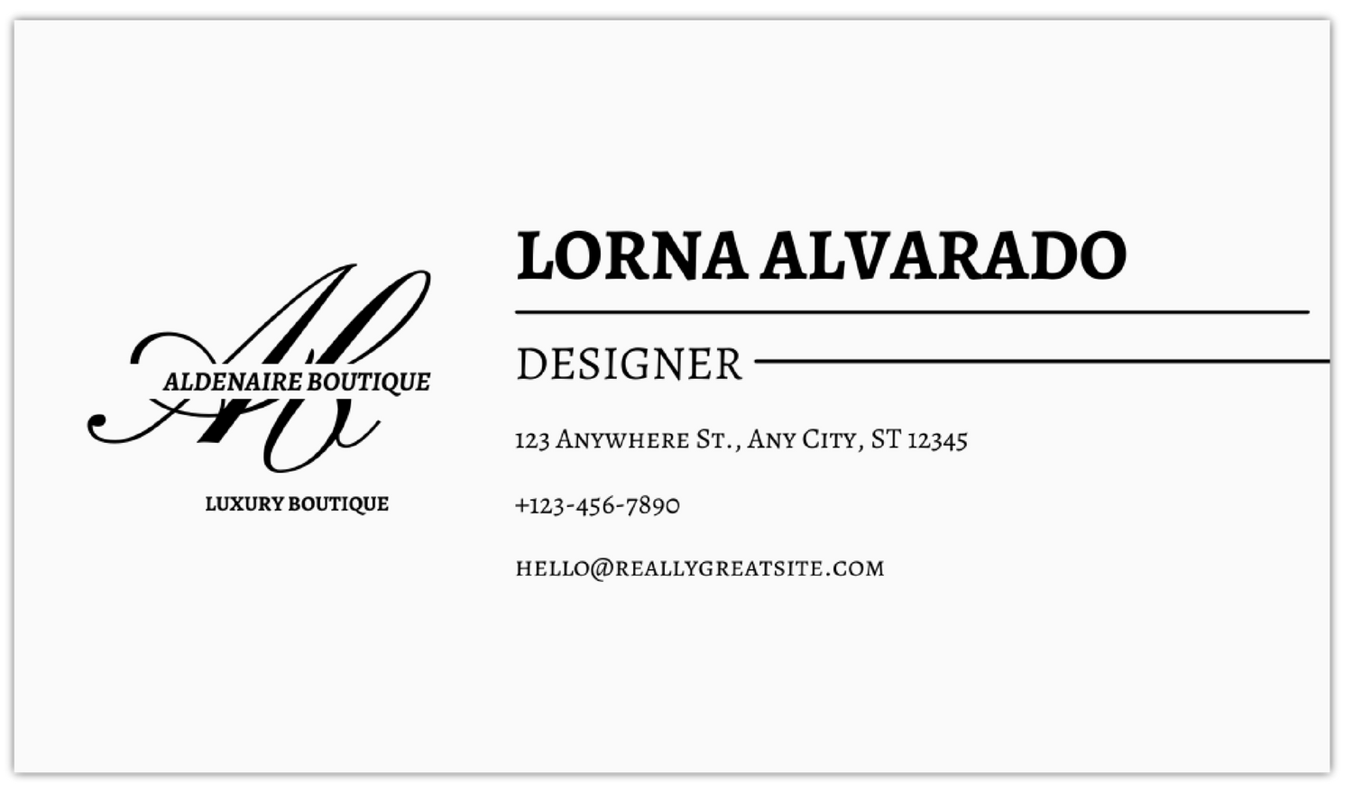 Minimal Script Initials - Business Card Template - One Side – Grafpros