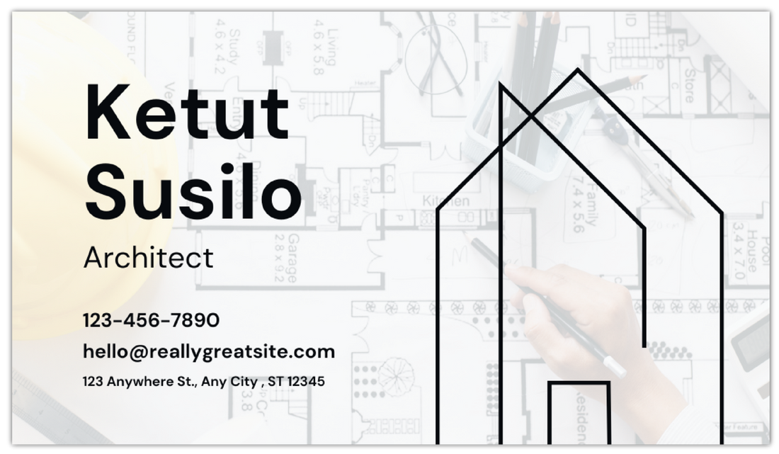 Architect Minimal - Business Card Template - One Side